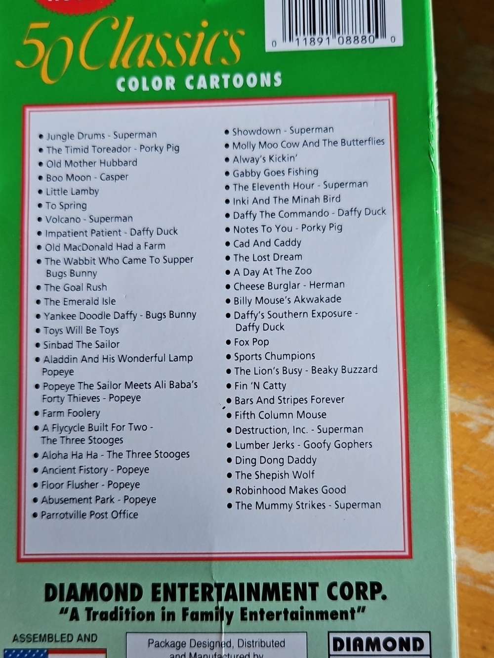 50 Classics Volume 1 & 2 Cartoon VHS Set - Blue & Green Covers - Picture 6 of 7